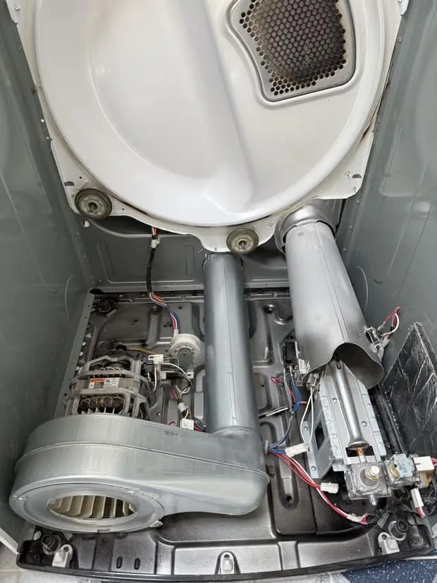 LG dryer internals after deep cleaning and service