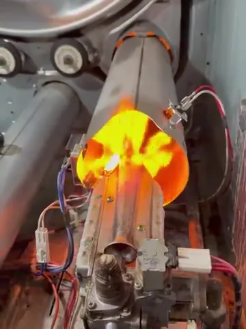 Dryer heating element glowing during a test
